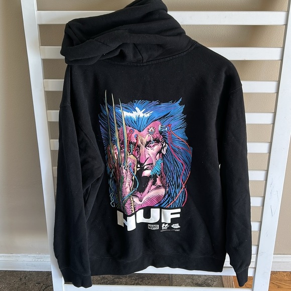 HUF x Marvel Wolverine "Weapon X" Adult Black Hoodie Comics Windsor-Smith Large - Picture 3 of 10